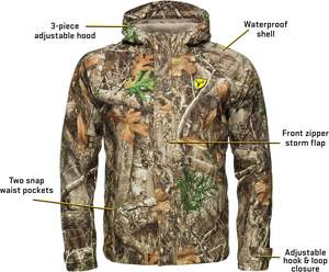 Veste de pluie camouflage imperméable et respirante pour homme, coque souple avec doublure coupe-vent en polyester pour la saison hivernale - Product Image 5