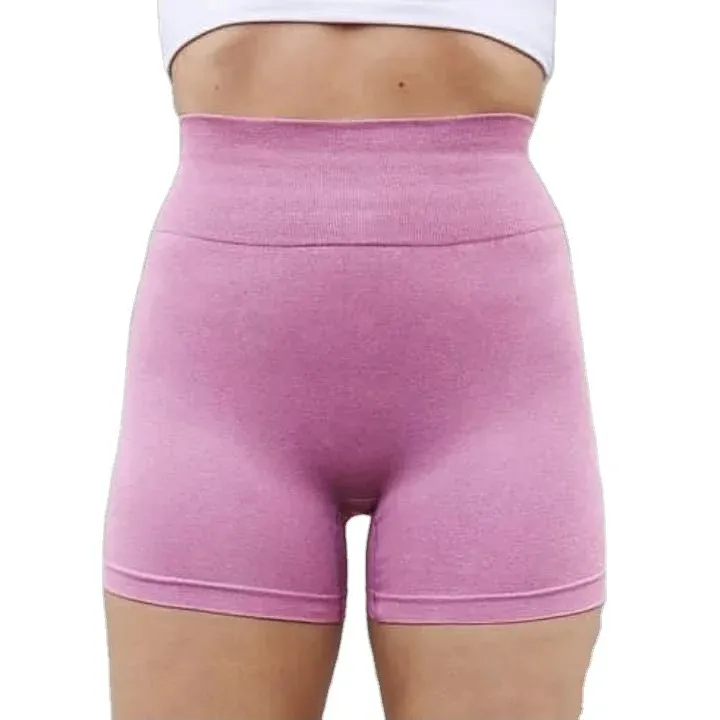 Pantalones cortos deportivos cortos ajustados de algodón para mujer con nuevo diseño personalizado a la moda