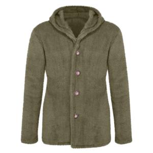 Pull surdimensionné 100% coton mélangé sweats à capuche pour homme sweat à capuche en fourrure Sherpa avec fermeture éclair Logo brodé personnalisé à vendre - Product Image 4