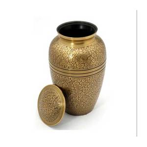 Urnes de grande taille faites à la main au design personnalisé Accessoires funéraires Urne de crémation en métal au design personnalisé avec qualité d'exportation - Product Image 5