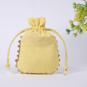 Luxury Indian Cotton Handmade Jewelry Container Custom Logo Drawstring Necklace <b>Pouch</b> Small <b>Coin</b> Bag Wholesale Luxury Gift - Product Image 4