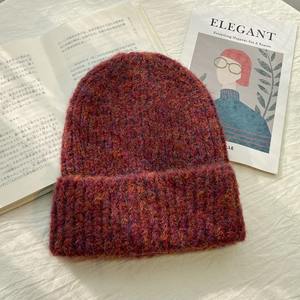 Gorro de punto grueso y cálido para mujer, gorro de Jersey de moda Retro para otoño e invierno, gorros protectores para los oídos a prueba de frío para ropa de playa - Product Image 4