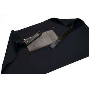 Delantal Corto de Vaquero Gretel, Tela de Lona Negra - Product Image 4