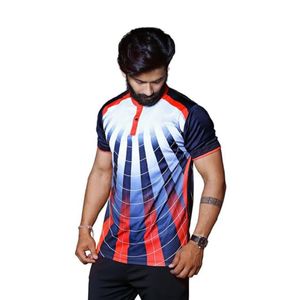 Camiseta de alta calidad para hombre 'Retratos de autenticidad' Estampado de sublimación multicolor en tela de poliéster de punto Patrón sólido - Product Image 4