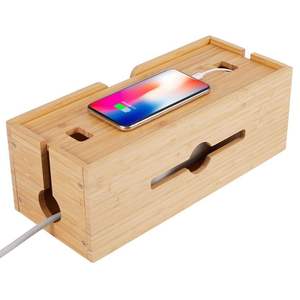 Eco Wooden <b>WiFi</b> & <b>Phone</b> Wire Storage Box | Handmade Best Quality Finish | Factory Direct Wholesale Bulk - Product Image 1