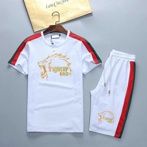 Survêtement T-shirt T-shirt Short Set Survêtement Vêtements d'été Pièce 2 Sweat T-Shirt Et Short De Survêtement Ensemble Pour Hommes FIGHTER BRO - Product Image 1