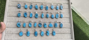 Turquoise Pendant 92.5 Sterling <b>Silver</b> <b>Top</b> Quality Natural Gemstone ( More Design for Custom Order ) - Product Image 6