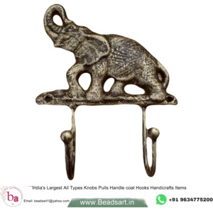 Vintage en laiton Antique éléphant mural en fonte manteau crochets écologique porte-clés cintre [CIH 101] - Product Image 1
