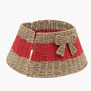 Collar Redondo de Pasto Marino para Árbol de Navidad con Lazo, Diseño Vietnamita, Accesorios Navideños Tejidos al por Mayor - Product Image 1