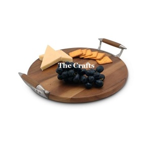 Newest Design Stainless Steel And Wooden Serving Tray Deluxe Quality Customize Size Food Serving Tray <b>For</b> <b>Sale</b> - Product Image 4