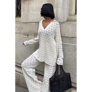 Ensemble de pantalons décontractés Nolan à motif ajouré 9885 en tissu tricoté confortable - Product Image 4