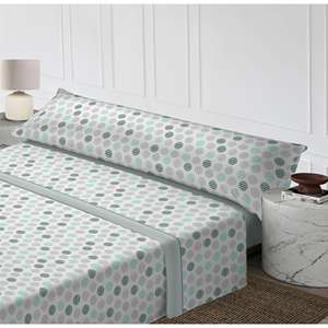 Juego de Sábanas Ajustables Modernas de 3 Piezas, 100% Poliéster, Diseño Geométrico, Incluye Sábana Plana, Sábanas Ajustables y Fundas de Almohada, Tacto Suave, Lavable a Máquina - Product Image 1