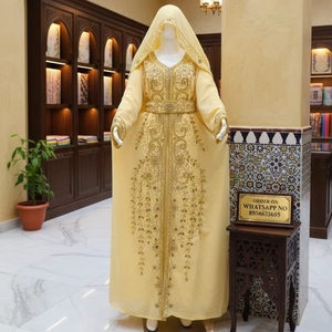 Caftán Marroquí, Hermoso Caftán de Colores, Caftán Tradicional Musulmán, Trabajo Hecho a Mano con Cuentas de Piedra, Nuevo Diseño Marroquí 2026 - Product Image 1