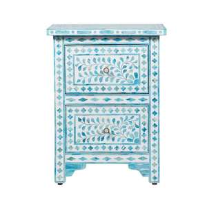Handcrafted Bone Inlay <b>Drawer</b> Cabinet Luxury Floral Design Wooden <b>Storage</b> Furniture Available At Export Quality And Price - Product Image 4