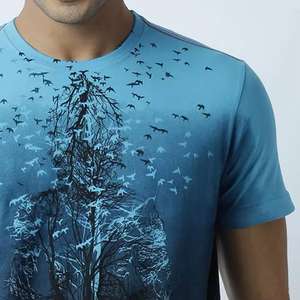 100% poliéster algodón sensación completa sublimación impresa Unisex Slim Fit camiseta personalizada impresa estilo de punto Formal - Product Image 5