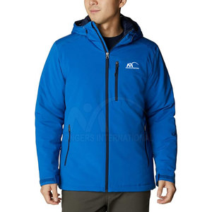 Veste d'hiver softshell coupe-vent pour homme avec capuche, respirante, service OEM, séchage rapide et écologique, position du logo sur le devant - Product Image 1