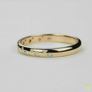 ชุดแหวนนิรันดร์แบบมินิมอลทรงกลมตัดเพชรวงแต่งงานแหวนเจ้าสาวจับคู่สวยสง่าสำหรับวันครบรอบ - Product Image 2