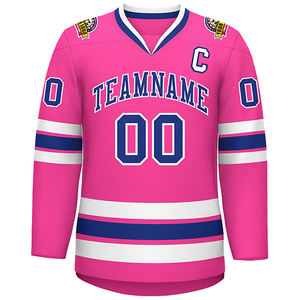 Uniformes unisexes de hockey sur glace couleur rose séchage rapide respirant maillot de hockey sur glace confortable vêtements de sport vente en gros - Product Image 1
