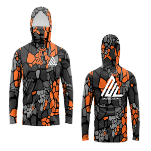 Chemise de pêche à manches longues avec capuche, coupe ample, personnalisée, 100 % polyester, UPF 50, séchage rapide, respirante, coupe-vent, anti-UV - Product Image 3
