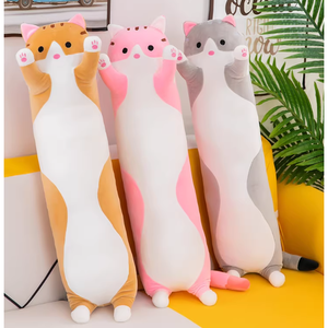 Cojín y Sofá de Peluche para Niños en Forma de Gato Largo, Color Naranja, Suave y Cómodo, Relleno de Algodón PP de 26 Pulgadas - Product Image 4