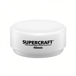 Marteau à percussion SuperCraft à tête dure en nylon souple blanc, diamètre 40 mm - Product Image 3