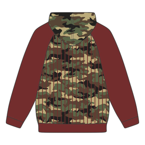 Année de fondation KAP Camo Pullover Hoodie Maroon Raglan Sleeves Pinstripes Cotton Blend Greek Fraternity Apparel Divine Nine HBCU - Product Image 3