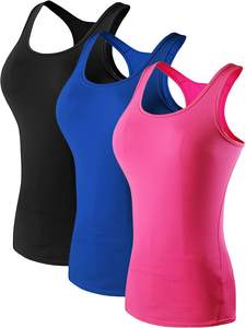 Débardeur de sport pour femmes débardeur côtelé décontracté sans manches % 100 débardeur de gymnastique en polyester - Product Image 3