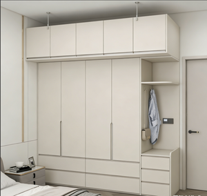 Système de dressing avec <span class=keywords><strong>cubes</strong></span> de rangement modulaires, zones de suspension et tiroirs pour accessoires, armoire autoportante pour chambre à coucher - Product Image 3