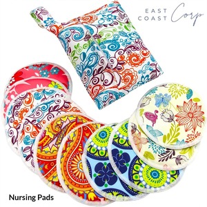 Almohadillas de lactancia de bambú orgánico-10 almohadillas lavables + bolsa húmeda + bolsa de lavado, almohadillas para pezones de lactancia para maternidad - Product Image 1