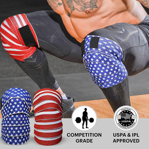 High Quality Gym Fitness <b>Compression</b> Weightlifting <b>Knee</b> Wraps for Squats Weight Lifting Gym <b>Knee</b> Wraps - Product Image 2