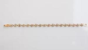 Pulsera de tenis con diamantes en forma de flor de oro minimalista, pulsera apilable de moissanita, regalo de aniversario romántico para esposa - Product Image 2