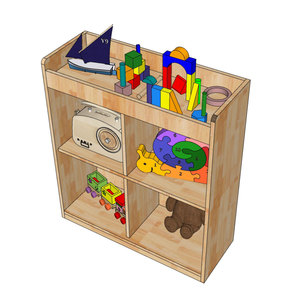 Étagère à jouets en bois de caoutchouc pour enfants 80x30x90cm KTMN003 pour le rangement de la chambre - Product Image 3
