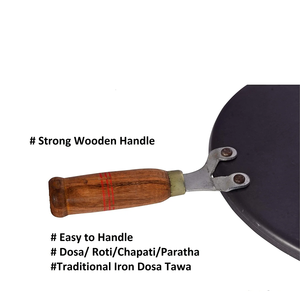 Pre Seasoned Cast Iron <b>Tawa</b> With Handle Roti Chapati Cooking Utensil Kitchen Pan Home Hotel Kitchen Ultimate Quality Iron <b>Tawa</b> - Product Image 2