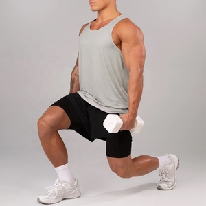 Singlet de course à pied pour homme en polyester/coton, sans couture, tricoté, à séchage rapide, respirant, col en V, impression personnalisée pour marathon, salle de sport, course - Product Image 4