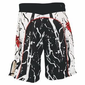 กางเกงมวยไทยขายส่งยอดนิยม ออกแบบเองได้ ยืดหยุ่นสูง แห้งเร็ว สีขาวดำ โพลีเอสเตอร์ 100% - Product Image 5