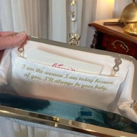 Pochette de soirée de luxe en coton brodée à la main, idéale pour mariage et fête, avec couleur et taille personnalisables, design tendance