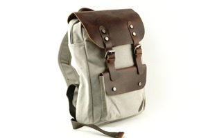 Heavy Duty Genuine Leather <b>Canvas</b> <b>Backpack</b> Outdoor Travel School Work Hiking Lightweight Breathable Unisex Multi-Pocket Durable - Product Image 6