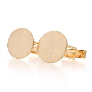 Boutons de manchette ovales gravables en or jaune 18 carats véritable brossé 14 carats Boutons de manchette pour hommes Accessoires de mode - Product Image 2
