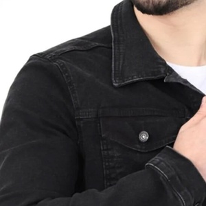 Black <b>Denim</b> Jackets Casual Streetwear Slim Fit Urban Fashion Cotton Trucker <b>Coat</b> Everyday Wardrobe Men's Custom Bulk Price <b>Coats</b> - Product Image 4