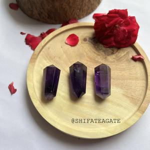 Venta al por mayor de amatista natural, punta de lápiz de doble punta, Varita de cristal, piedra curativa pulida para meditación Reiki Feng Shui - Product Image 1
