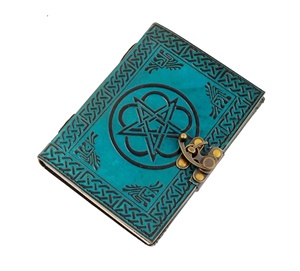 Diario in pelle pentagramma vintage fatto a mano blu <span class=keywords><strong>con</strong></span> quaderni neri <span class=keywords><strong>donna</strong></span> <span class=keywords><strong>libro</strong></span> grande di incantesimo diario di forniture per quaderni - Product Image 1