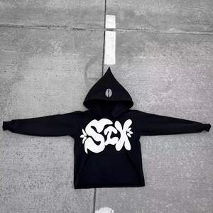 Pull à capuche vintage unisexe surdimensionné de haute qualité en coton imprimé bouffant personnalisé Design en relief Logo épaule tombante - Product Image 3