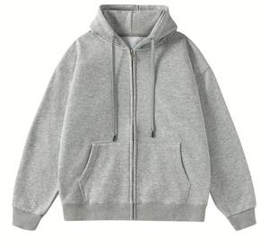 Men's Casual <b>Zip</b>-<b>Up</b> Hoodie Cotton Blend Long Sleeve Solid Color with Kangaroo Pocket Perfect for Spring & Fall from Bangladesh - Product Image 1