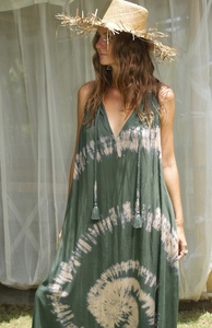 2023 recién llegados ropa de moda de verano para mujer Casual bohemio Floral largo Maxi vestido Tie Dye Boho Gypsy Chic tela de rayón - Product Image 4