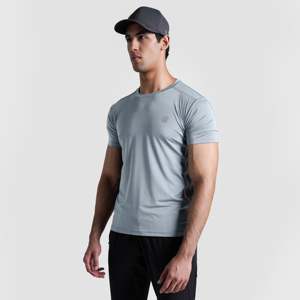 T-shirts de course Overland 100 % polyester Dry-Fit gris clair en tissu tricoté uni 160 g/m² avec impression sérigraphiée – Modèle T-shirts - Product Image 3
