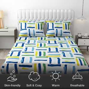 Juego de sábanas de algodón de calidad con estilo, 3 uds., estampado Floral sólido, estilo clásico, cómodo e ideal para regalar - Product Image 1