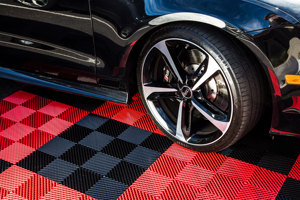 Sức mạnh xe nhà để xe sàn 18mm Grate lồng vào nhau PP PVC lưới gạch sàn cho nhà để xe 4S rửa xe thảm nhựa sàn gạch - Product Image 5