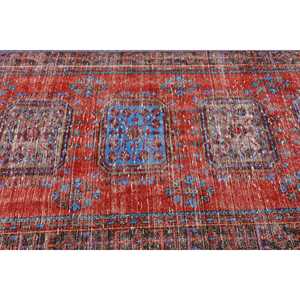 พรมวินเทจขนาด 4.1x11.5 ฟุต, พรม, พรมสีแดงล้วนทำจากขนสัตว์ - Product Image 5