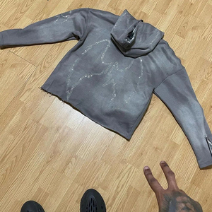 Sudadera con Capucha para Hombre, Estilo Urbano Informal de Verano, Sudadera con Estampado Gráfico, Chaqueta Roja y Negra, Sudadera Moderna OEM - Product Image 4