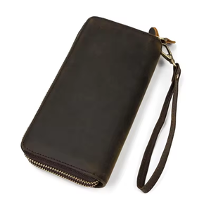 Cartera Larga de Cuero para Hombre, Cartera de Cuero Genuino con Doble Cremallera, Doble Capa de Cuero de Alta Calidad 2026 - Product Image 5